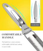 Ourokhome Kitchen Lemon Zester, Stainless Steel Hand Held Parmesan Cheese Grater - Image 2