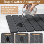 Large Stone Dish Drying Mat for Kitchen Counter, Foldable Water Absorbing - Image 3