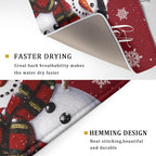 Christmas Dish Drying Mat for Kitchen Counter Snowman Let It Snow Microfiber - Image 3