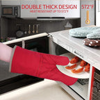 4Pcs Oven Mitts and Pot Holders Set, 572F Heat Resistant Oven Glove, Soft - Image 3