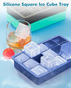 Silicone Ice Cube Trays for Freezer 2 Pack, Easy Release Square Ice Cubes Mold - Image 5