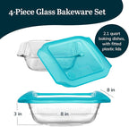 Libbey Baker’s Premium 2 Piece Glass Baking Dish Set, Stackable Casserole Dish - Image 3