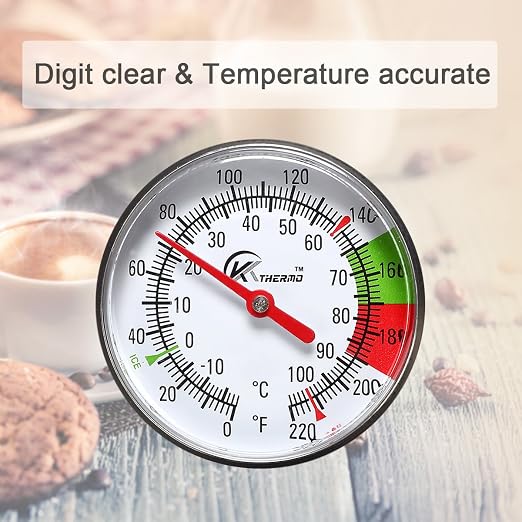 KT THERMO Instand Read 2-Inch Dial Thermometer, Chocolate Milk Foam - Image 2