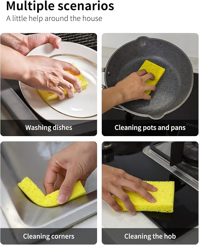 Kitchen Sponges, Heavy Duty Scrub Kitchen Sponge, Clean Tough Messes Without - Image 8
