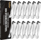 Eddeas Mini Tongs For Serving Food，Set fo 12 Small Tongs For Appetizers，Small by Eddeas