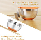 Fyrnova Mixing Bowls with Lids Set, 6 Piece Stainless Steel Nesting Storage - Image 5