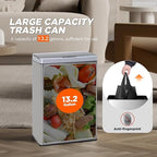BestOffice 13 Gallon Trash Can Stainless Steel Kitchen Garbage Can - Image 3
