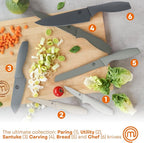 MasterChef Knife Block Set of 6 Kitchen Knives, Extra Sharp Stainless Steel - Image 2