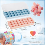 Heart Shape Ice Cube Tray 2PCS Mini Heart Ice Mold Silicone Heart Ice Cube Molds - Image 2
