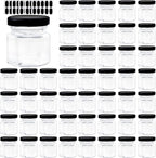 1.5 OZ Mini Hexagon Glass Jars, 48 Pack Empty Honey Jars Small Spice Jars by Comrzor