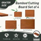 Bamboo Cutting Board Set Non Slip Feet - Image 2