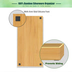 guiogc Bamboo Silverware Organizer, Kitchen Silverware Drawer Organizer - Image 6