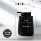 Enra Black Soap Dispenser, 12 oz Ceramic Hand Lotion Dispenser, Refillable Dish - Image 5