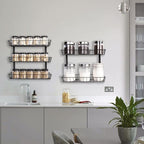 SWOMMOLY Adjustable Wall Mount Spice Rack, 6-Tier Dual-use Organizer - Image 3