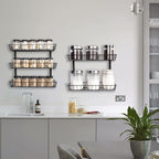 SWOMMOLY Adjustable Wall Mount Spice Rack Organizer, 12-Tier Dual-use Hanging - Image 3