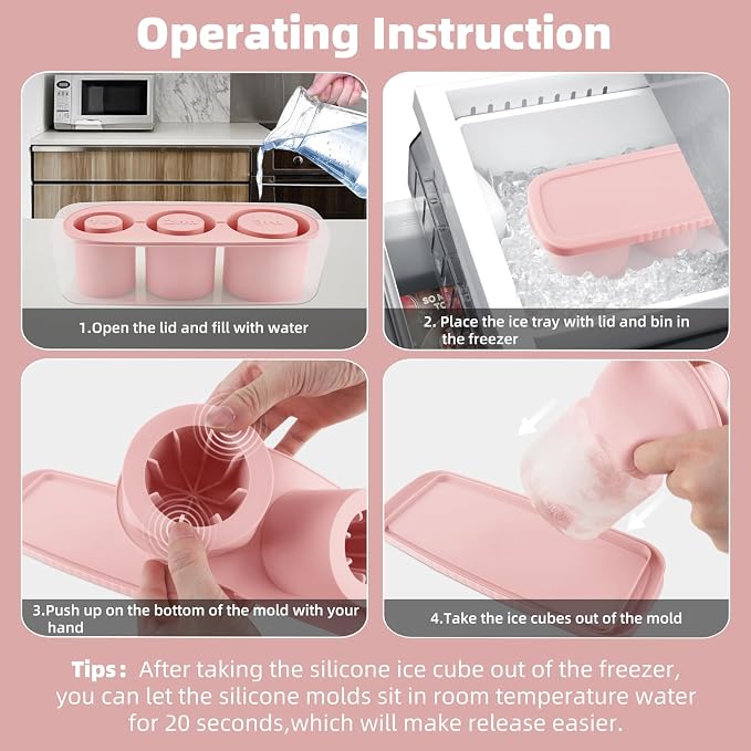 Tcamp Ice Cube Tray for 30 oz Tumbler Cup Ice Mold, Ice Drink - Image 6