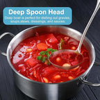 Soup Ladle - 18/10 Stainless Steel Ladle Spoon，13.8" Large Durable Metal Ladel - Image 6