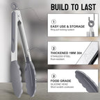 HOTEC Premium Stainless Steel Locking Kitchen Tongs - Image 5