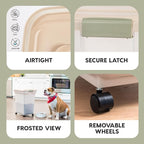 IRIS USA Dog Food Storage Container 58 lbs, Attachable Wheels, - Image 4