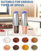 CIRCLE JOY Stainless Steel Graviry Electric Pepper Grinder Automatic Salt - Image 5