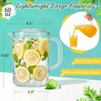 Tessco for you 12 Pcs Plastic Pitchers 60 Ounce Clear Restaurant Jug Large - Image 2