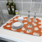 Fall Dish Drying Mat for Kitchen Counter Autumn White Pumpkins Festival - Image 6