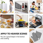 Black White Checkered Oven Mitts and Pot Holders Sets of 4, Heat Resistant - Image 8