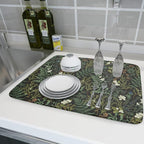 Green Plants Dish Drying Mat for Kitchen Counter Microfiber Absorbent Dish - Image 6