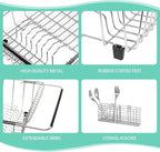 Sink Dish Drainer Rack, Expandable 304 Stainless Steel Dish Drying Rack - Image 4