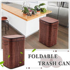 1 Pack 21 Gallon Bamboo Slim Trash Can - Image 3