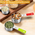 Wildone 8-Piece Measuring Cups Set, Stainless Steel Nesting Measuring Cups - Image 6