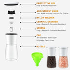 R DRURLCD White Salt and Pepper Grinder Set of 2, Manual Ceramic Spice Mills - Image 4