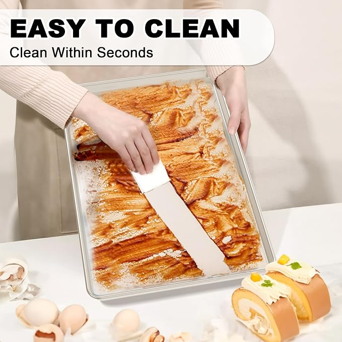 24 Inch Baking Sheet Pans with Rack Set, Natural Aluminum Cookie Sheet - Image 8