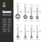 Doosu Measuring Spoons Set of 8-18/8 Stainless Steel Heavy Duty Teaspoons - Image 2
