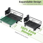 TOOLF Extendable Dish Drying Rack, Large Expandable Dish Drainer, Dryer Rack - Image 3