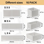 Fordonral 16 Pack Drawer Organizer Clothes, Foldable Fabric Dresser Organizer - Image 3