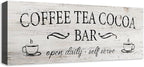 Coffee Tea Cocoa Bar Sign Decor Farmhouse Wall Plaque by SOOTHAN