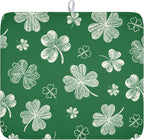 St Patrick's Day Dish Drying Mat 16 x 18 Inch Green Shamrock Dish Drainer Rack by Unknown