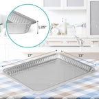 PLASTICPRO Aluminum Pans 5 Pack Disposable Cookie Sheets 13 x 17 Baking Pans - Image 3