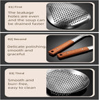 Stainless Steel Colander Strainer Pasta Food Noodle Grease Drain Fine Mesh - Image 4