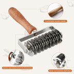 Stainless Steel Dough Lattice Top Cookie Pie Pizza Bread Pastry Crust Roller - Image 2