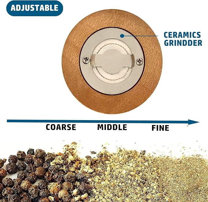 Salt and Pepper Grinder Set, Manual Pepper Grinder - Image 2