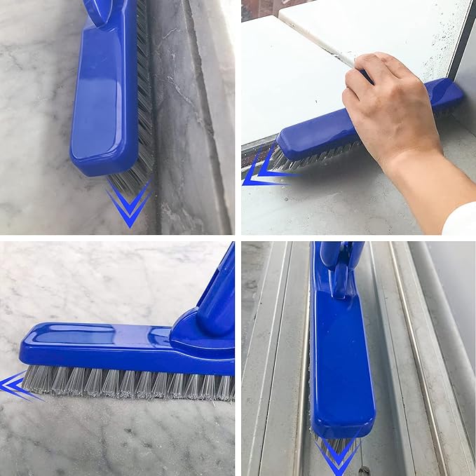 ITTAR Grout Brush with Long Adjustable Handle, Swivel Scrub Brush, V-Shape - Image 6