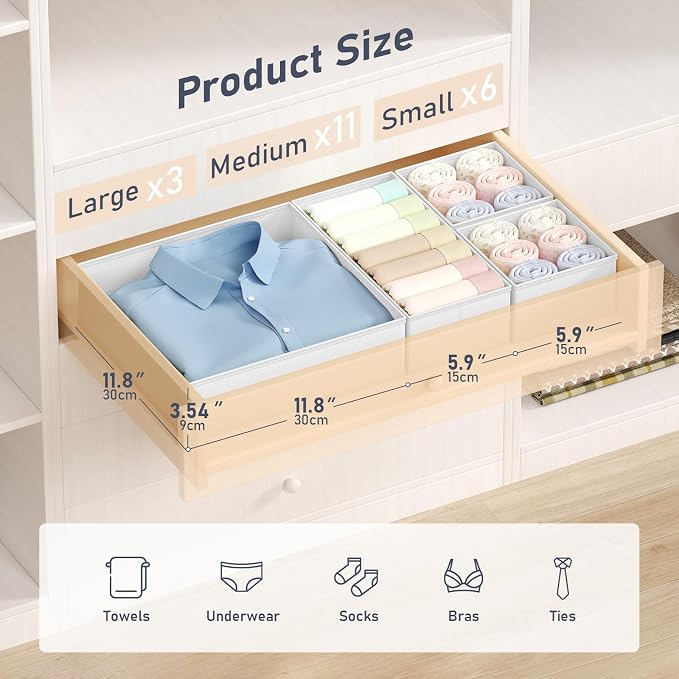 DIMJ Drawer Organizer Clothes - Image 2