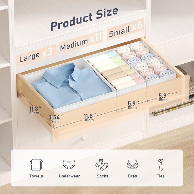 DIMJ Drawer Organizer Clothes - Image 3