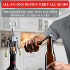 KORCCI Wine Opener, Heavy-Duty Zinc Alloy Wing Corkscrew, Premium Beer Bottle - Image 4