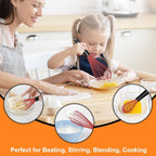 HOTEC 4 Pieces Silicone Whisks Set, Wire Balloon Whisks Egg Beater, Non-slip - Image 3