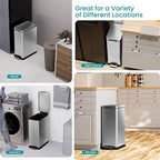 Home Zone Living 12 Gallon Slim Kitchen Trash Can - Image 3