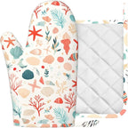 Cartoon Starfish and Shells Oven Mitts and Pot Holders Sets Silicone Kitchen - Image 2