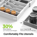 Bamboo Kitchen Drawer Organizer, Expandable Silverware Organizer - Image 4